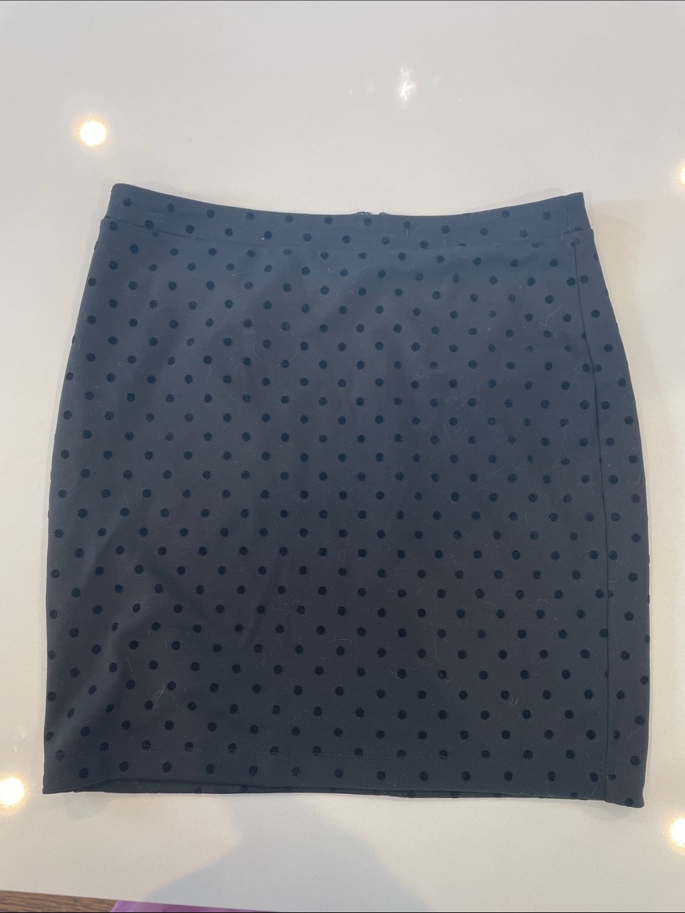 BOGO Ann Taylor Loft Polka Dot Velvet Pencil Skirt Black 6